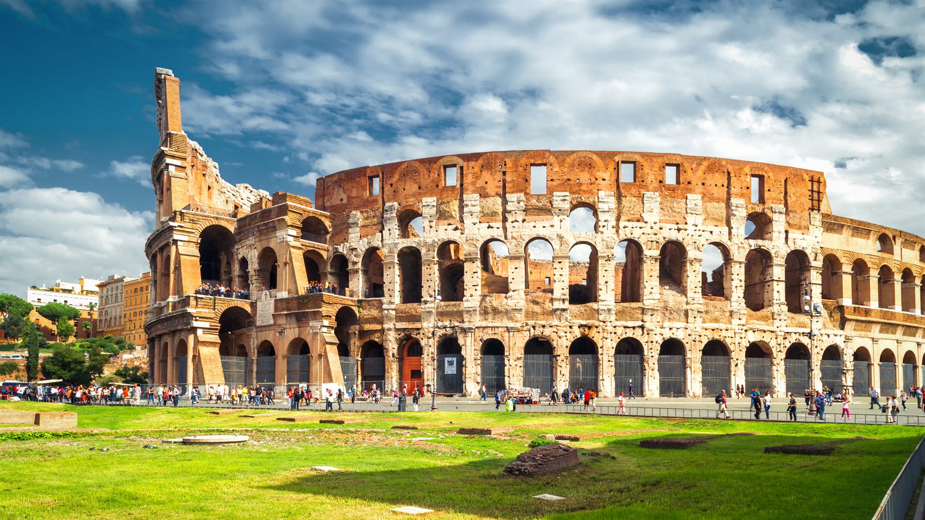 The Colosseum in Rome, Italy, reached from the cruise port of Civitavecchia